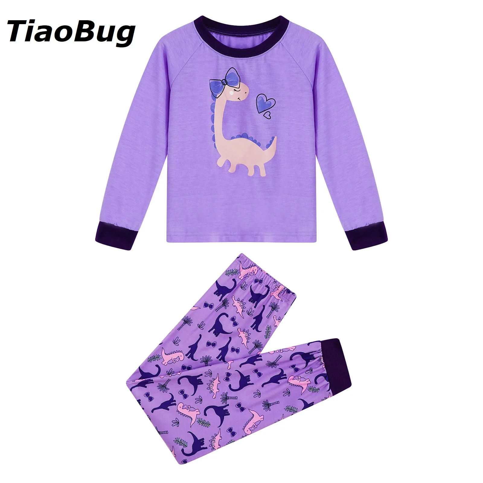 

2 шт., детские пижамы с круглым вырезом и длинными рукавами