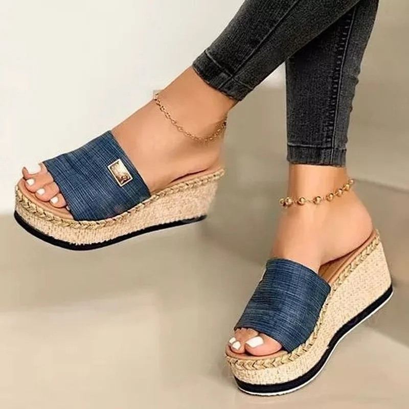 

Summer Women Wedge Sandals Platform Flip Flops Soft Comfortable 2021 New Casual Shoes Outdoor Beach Slippers Ladies Sandals