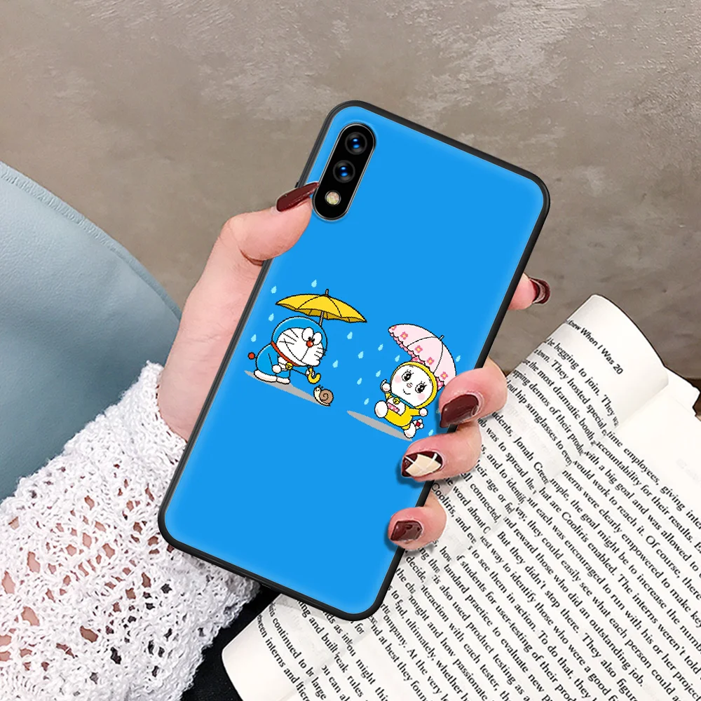 

Cute Doraemon Robot Phone Case For Huawei Honor 6A 7A 7C 8 8A 8X 9 9X 10 10i 20 Lite Pro Play black Coque Painting Shell Pretty