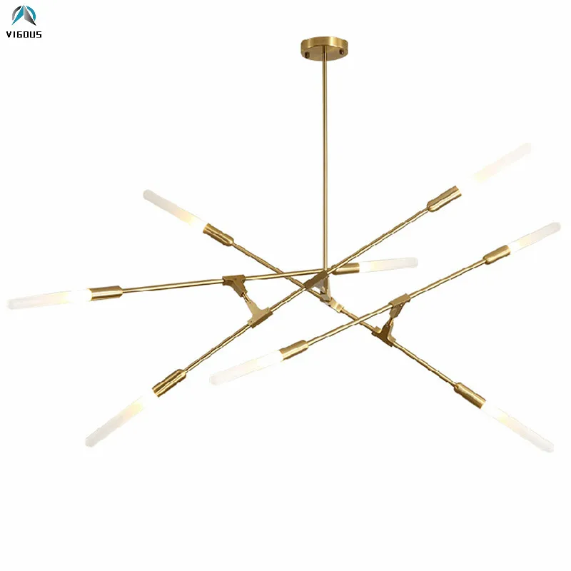 Люстра Светодиодная металлическая в скандинавском стиле вращающаяся лампа с