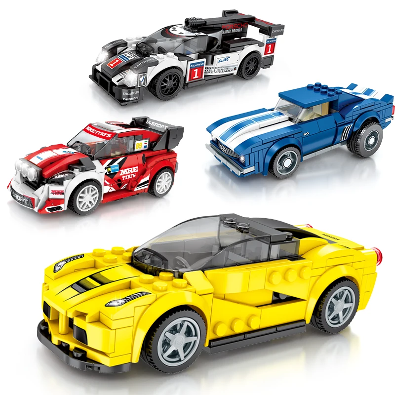 Городской супергоночный автомобиль сборный конструктор гаражный скоростной