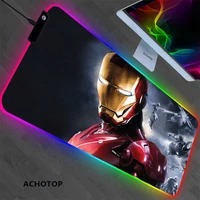large rgb iron mans mouse pad gaming mousepad led mause pad gamer accessories mouse carpet pc desk mat with backlit lol table