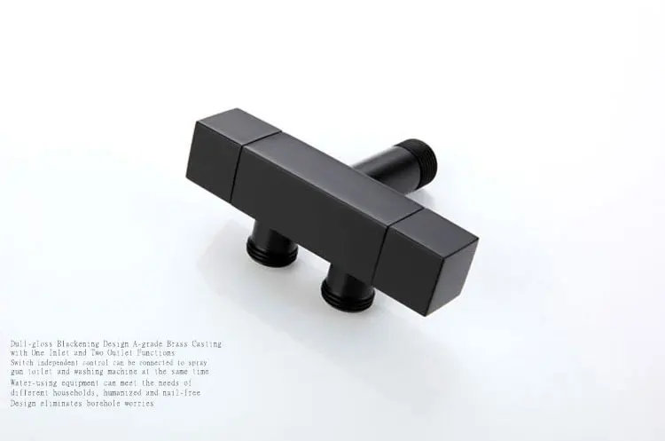 

Black Painted Matte Brass Wall Mount Bidet Set with Spring Hose High Pressure Nozzle Faucet Spray Gun Sanitary Ware Toilet Use