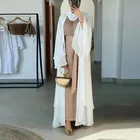 Кимоно абайя женское однотонное с открытым носком, турецкий кафтан, мусульманский кардиган, повседневная одежда платья абайя, Женский кафтан, Исламская одежда, 2021