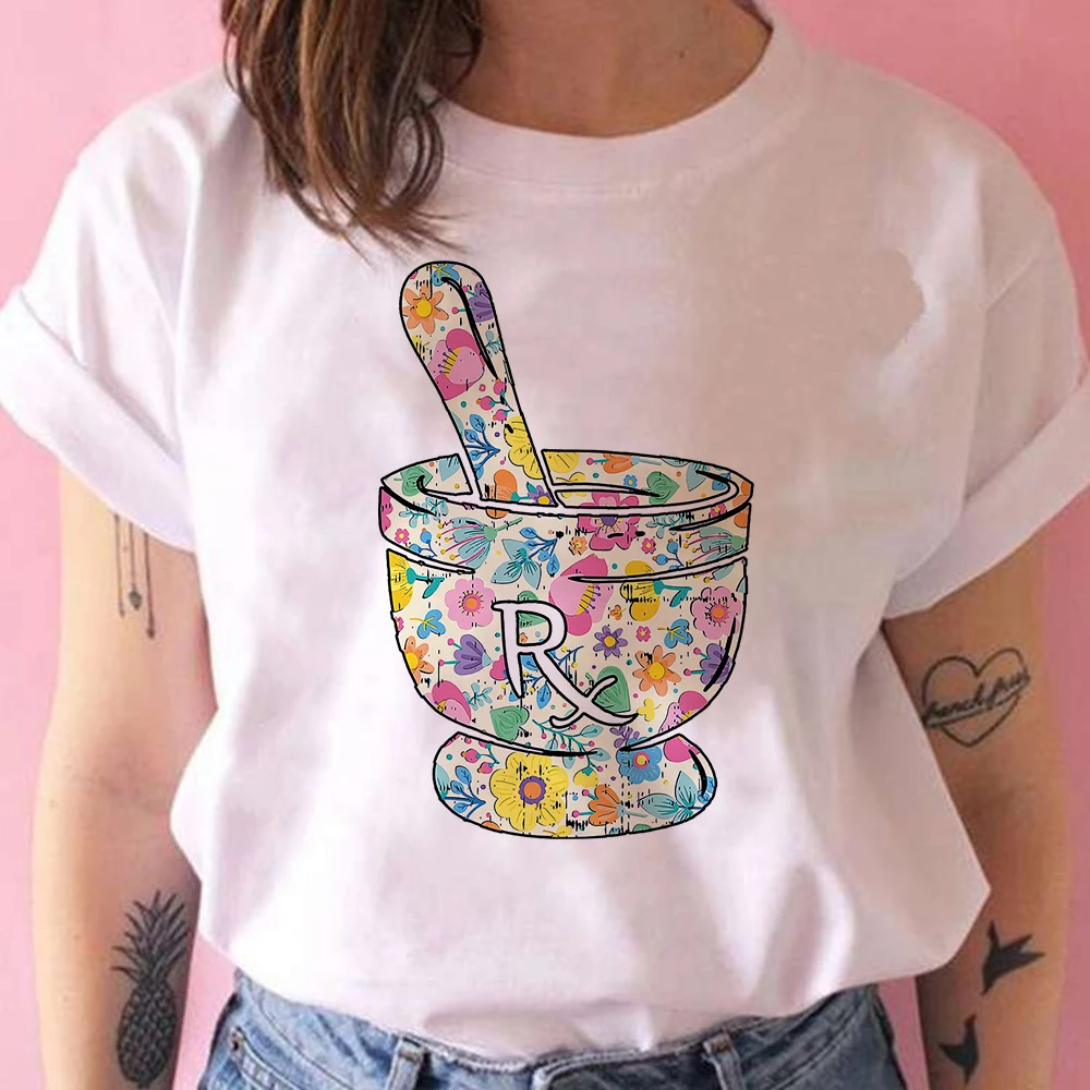 

2021 Women T Shirts Beautiful New Animated Short Sleeve Top Tee Punk Medication Equipment Print Shirt Femme Hot Selling