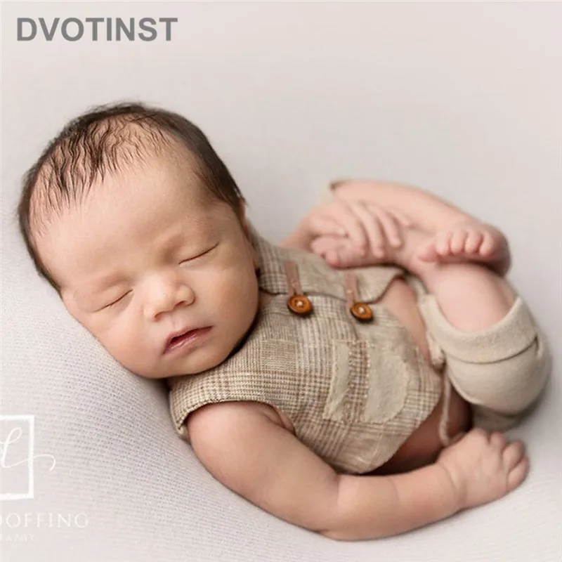 Dvotinst Baby Photography Props Newborn Gentleman Hat+Bow Tie+ Vest 3pcs Fotografia Accessories Studio Shoot Photo Shower Gifts