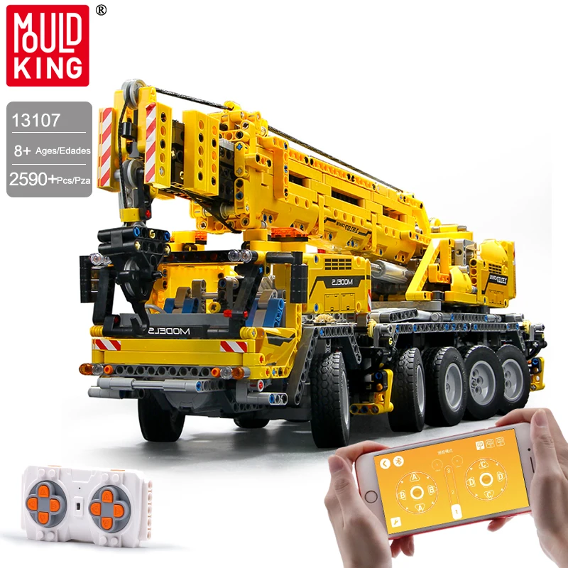 

Mould King High-Tech Mobile Crane Model Brick Remote Control Rc Truck Moc Building Blocks Kids DIY Toys Boys Construction Bricks