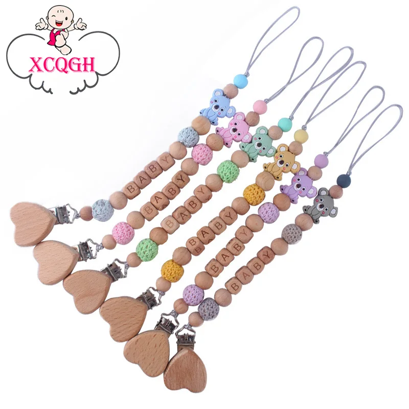 Деревянные зажимы XCQGH для младенцев деревянные крючком искусственная цепочка