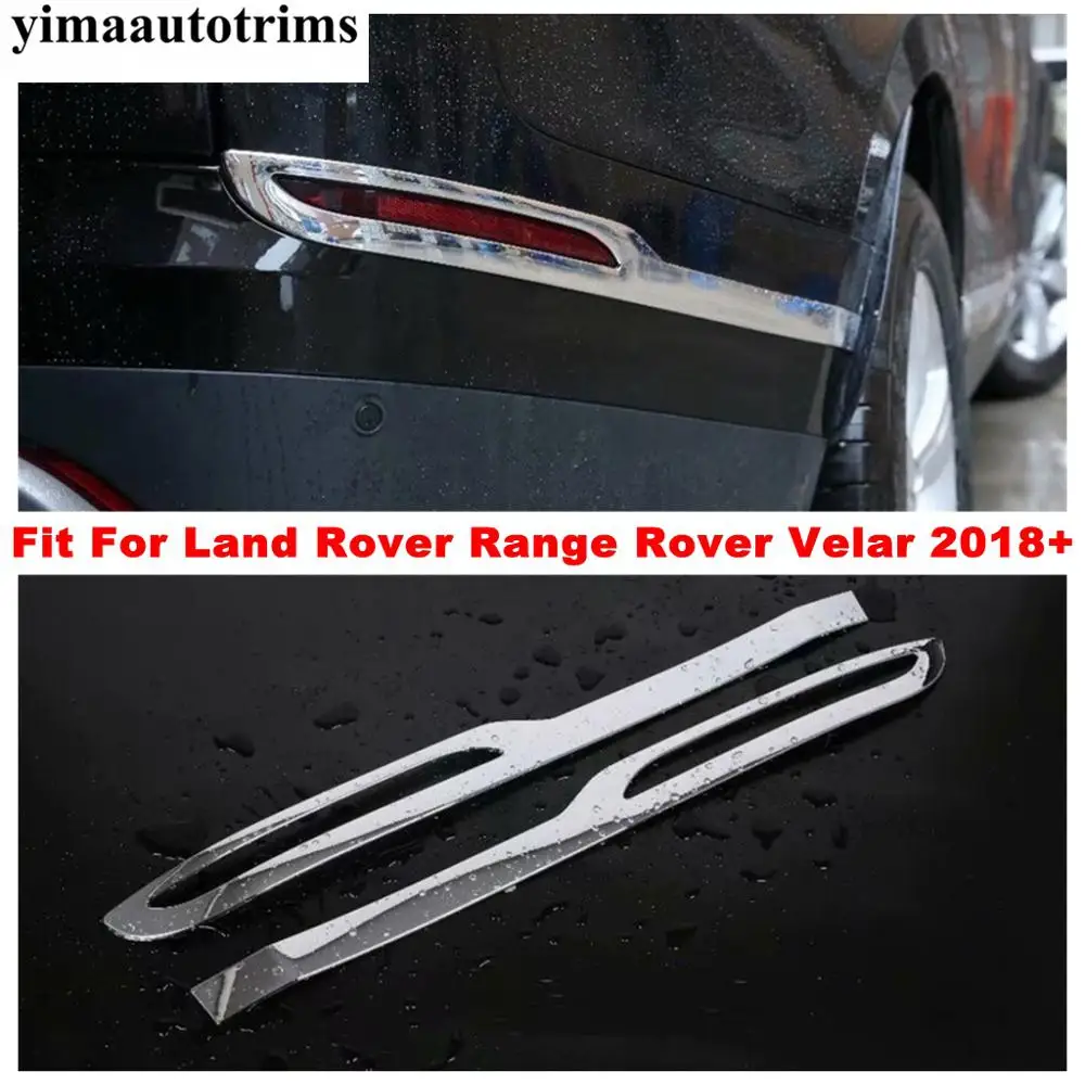 

Rear Bumper Fog Lights Lamps Cover Trim For Land Rover Range Rover Velar 2018 - 2022 ABS Chrome Exterior Refit Kit Accessories
