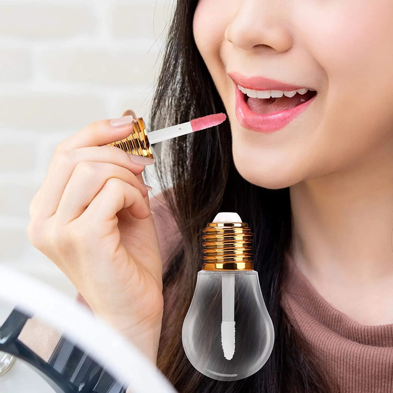 200 шт. 6 мл забавная подсветка в форме лампы бальзам для губ пустые многоразовые