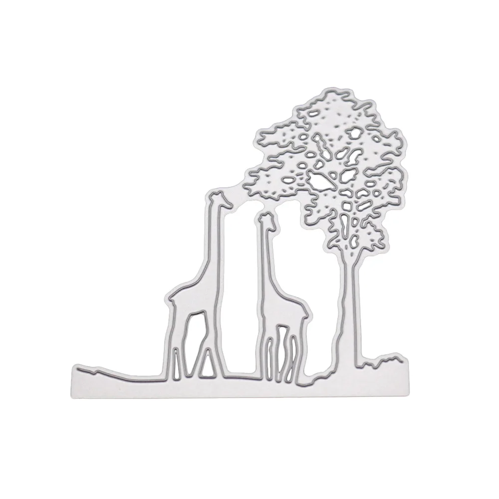 Жираф Рождественская рамка металлические режущие штампы для DIY скрапбукинга