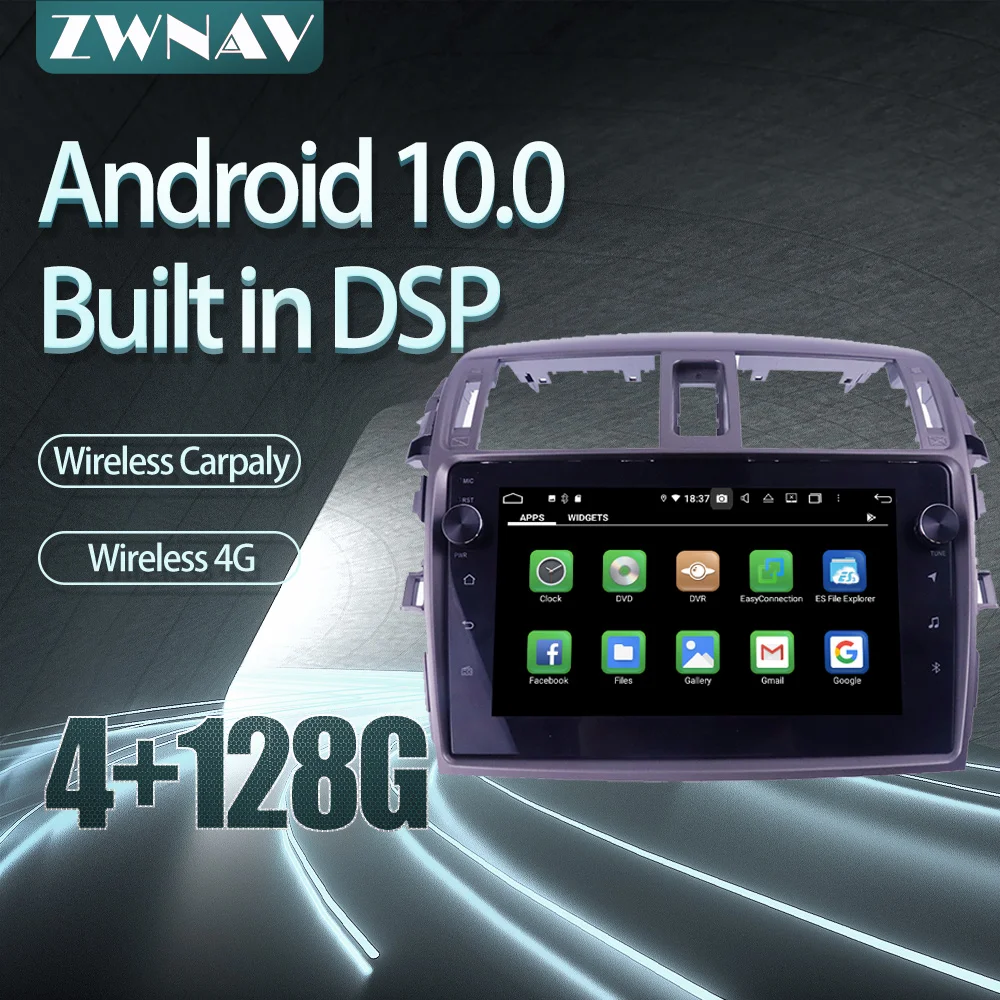 

FOR TOYOTA Corolla 2006-2013 Car radio player Android 10 PX6 64GB GPS Navigation Multimedia Player Radio