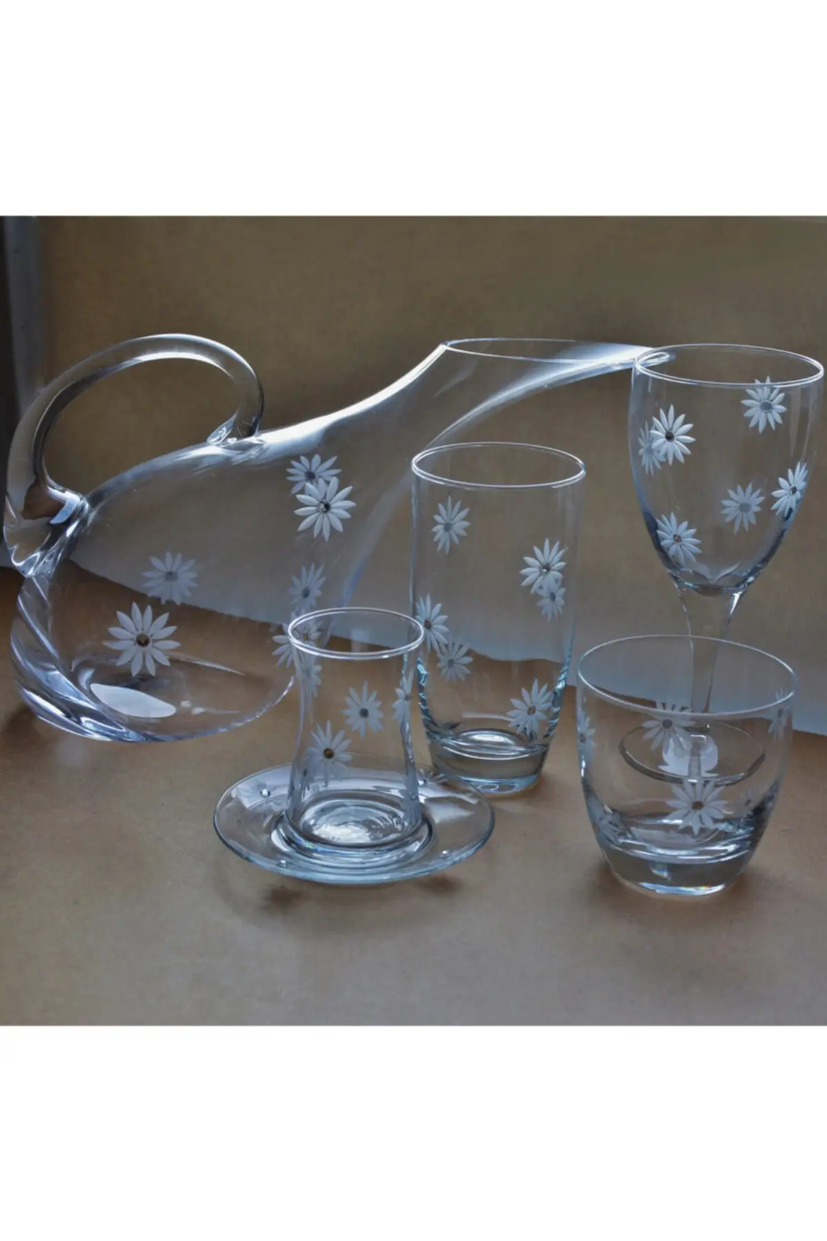 61 Pieces Swarovski famous brand white stone sun dowry set home office use glass cup jug set tea glass set home office bar