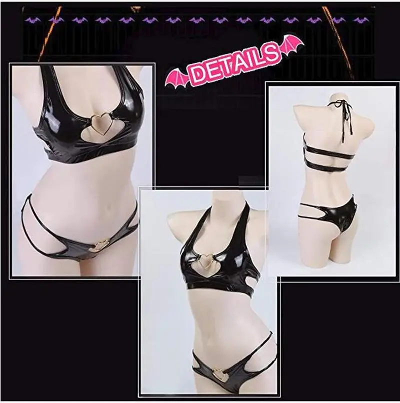 Женский Аниме Бикини купальник из двух частей костюмы дьявола сексуальное