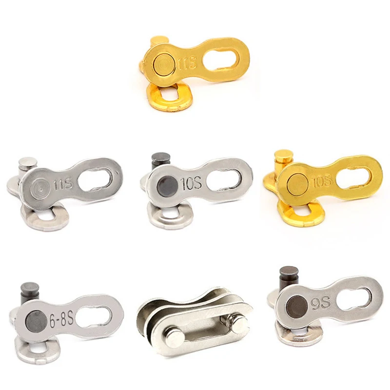 

2pcs 6/8/9/10/11S Compartment Bicycle Chain Lock Durable Metal Chains Link Chain Lock Set Join Quick Release