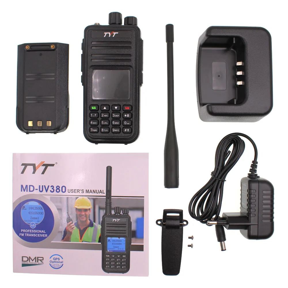 Dual Display Color Walkie Talkie TYT MD-UV380 Dual Band Radio VHF+UHF Digital DMR Two Way Radios MDUV380 Dual Time Transceiver images - 6