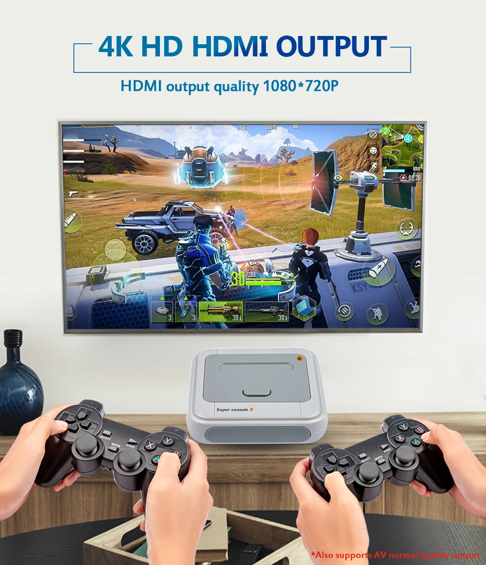 Беспроводная игровая консоль X 2 4G 40000 Ретро плеер PS1 NES GB игр поддержка Wi-Fi Lan 4K