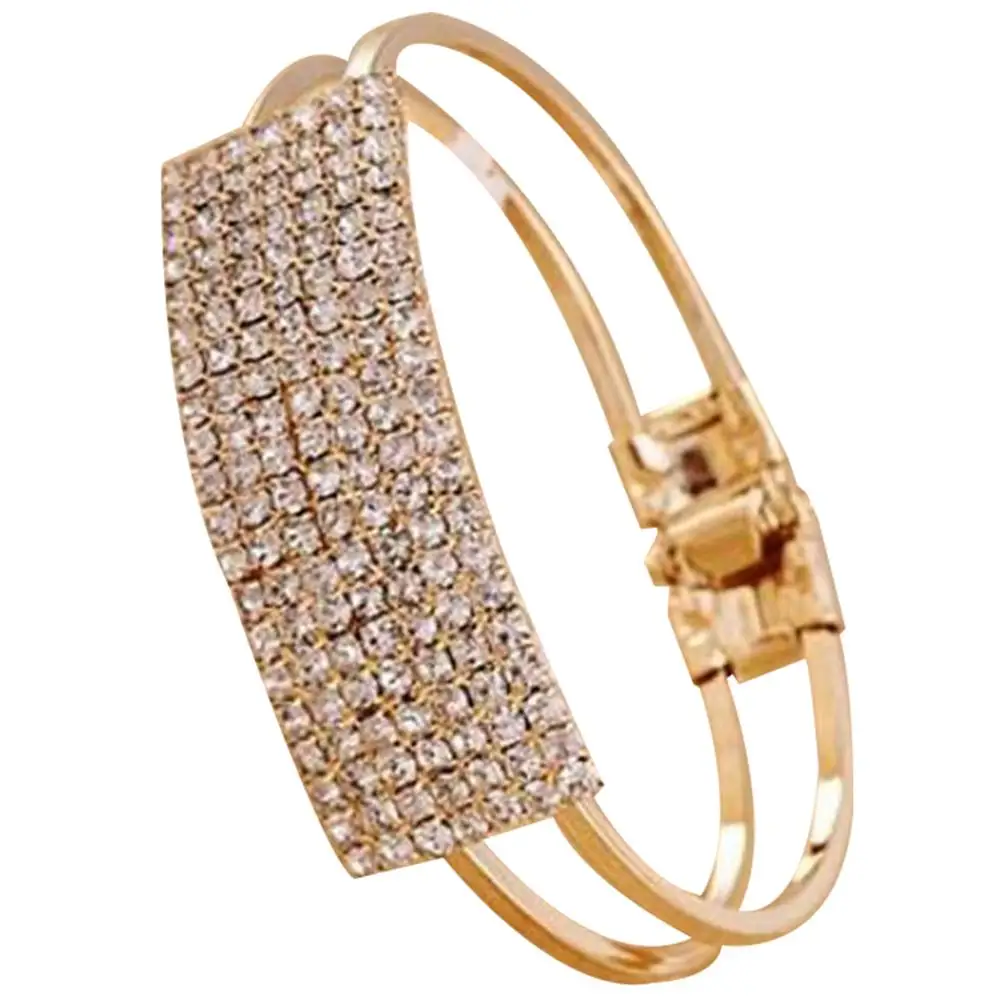 BLUELANS/модные блестящие стразы браслет для женщин металлическая