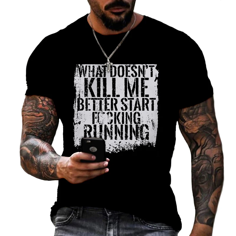 

Men's Letter 3D Printed T-shirt Casual Abstract Hip Hop Punk Rock Oversized High Quality Wild Fun Short Sleeve