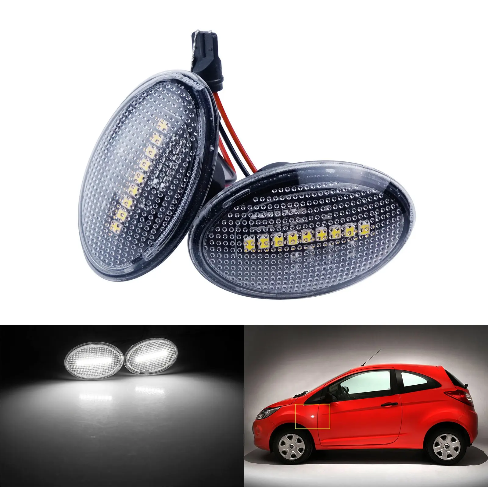 

Повторитель сигнала ANGRONG, Белый светодиодный, для Ford Ka Mondeo MK1Transit 1994-2014