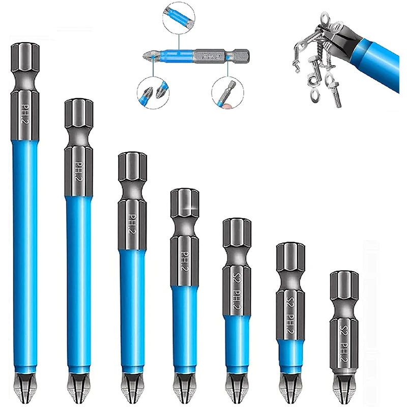 Магнитные Нескользящие сверла 7 шт. Набор насадок PH2 ручной инструмент S2