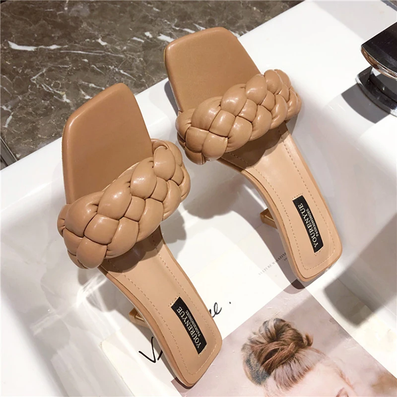 WOTTE/женские шлепанцы Сезон лето sandale femme Высококачественные плетеные