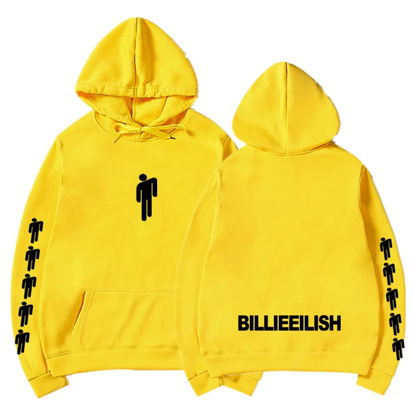 Женская/Мужская популярная одежда с капюшоном Billie Eilish Повседневная Толстовка в