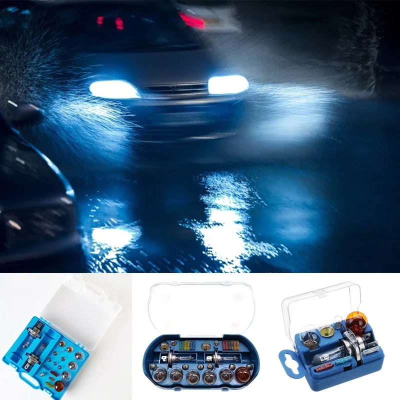 

Car Emergency Kit Halogen Bulb H4 H7 H1 12V 60/55W P43T 1157 P21S25 ATC FUSE T10 W5W BAY15D R5W Multi-model Lamp Combination Set