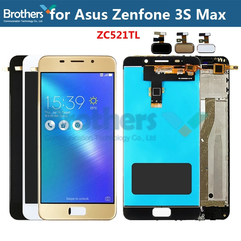 ЖК-дисплей с рамкой для Asus Zenfone 3s Max ZC521TL, сенсорный экран с дигитайзером для ASUS ZC521TL, ЖК-дисплей в сборе, тест-топ