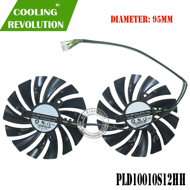 2 шт./компл. PLD10010S12HH графический вентилятор для MSI GTX 980Ti 980 970 960 950 R9 380 390 390X|cpu fan|cpu