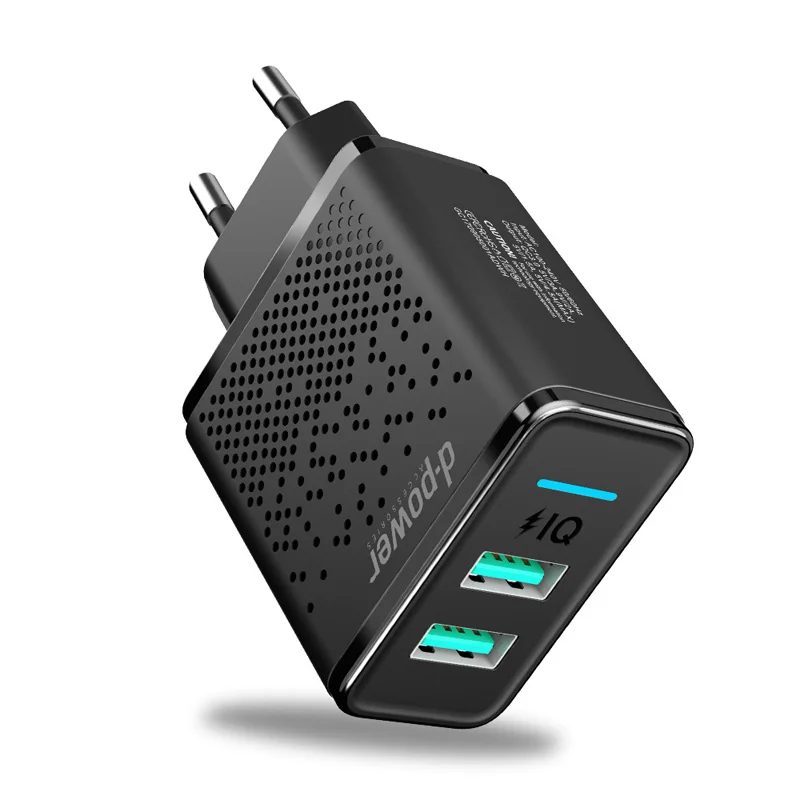Универсальное зарядное устройство 5V 2.4A с двумя usb портами для быстрой зарядки