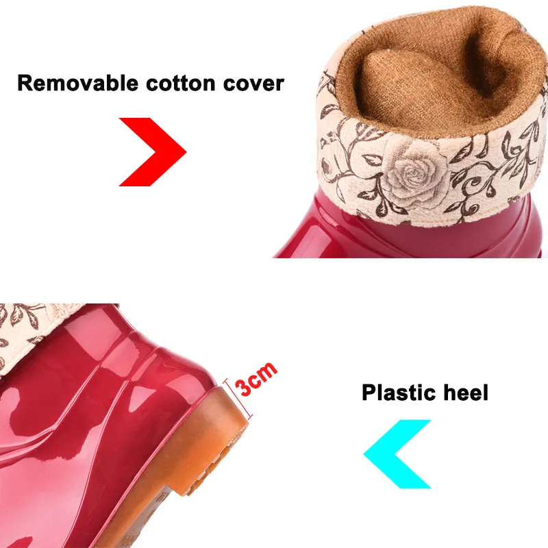 Женские нескользящие резиновые сапоги модные износостойкие водонепроницаемые