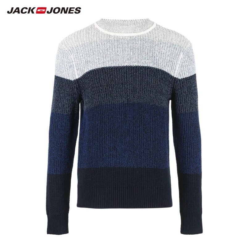 Мужской базовый свитер JackJones цветной с круглым вырезом и прострочкой 218425504 |