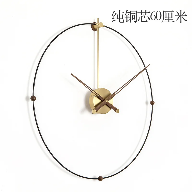 

Modern Creative 3d Luxury Wall Clock Metal Gold Wood Watch Clcocks Personality Living Room Spanish Style Simple Big Pointer Gift