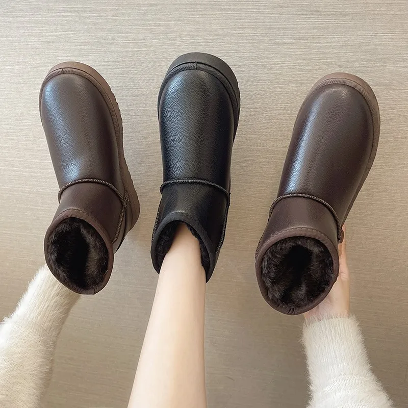 

Women's Autumn And Winter 2021 New Women's Boots Plus Velvet Thickened Snow Boots Leisure Platform Martin Boots Women