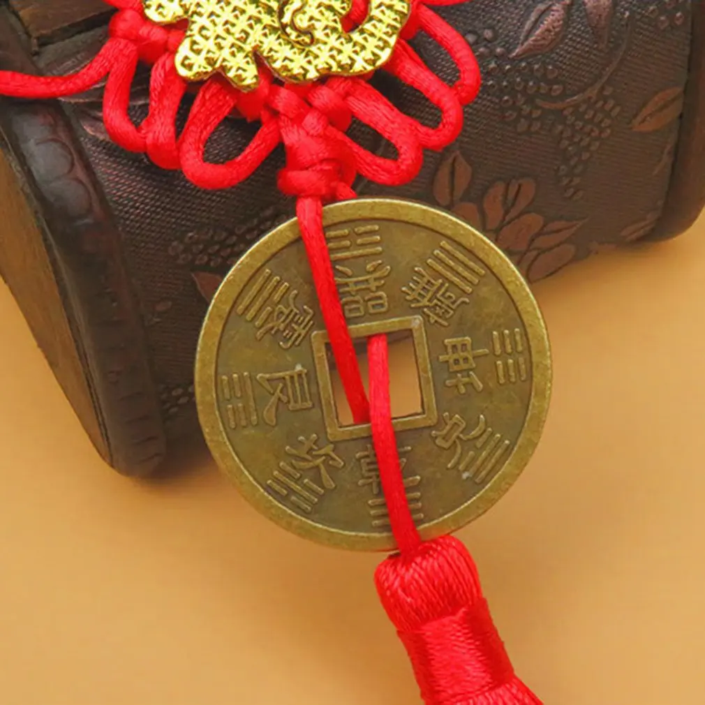 Creative Handmade Chinese Knot Copper Coin Tassels Car Hanging Ornaments Festivals Supplies Home Decoration | Дом и сад