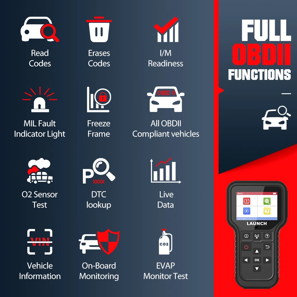 Диагностический инструмент LAUNCH CRT5011E для активации шин TPMS 315 МГц 433 |