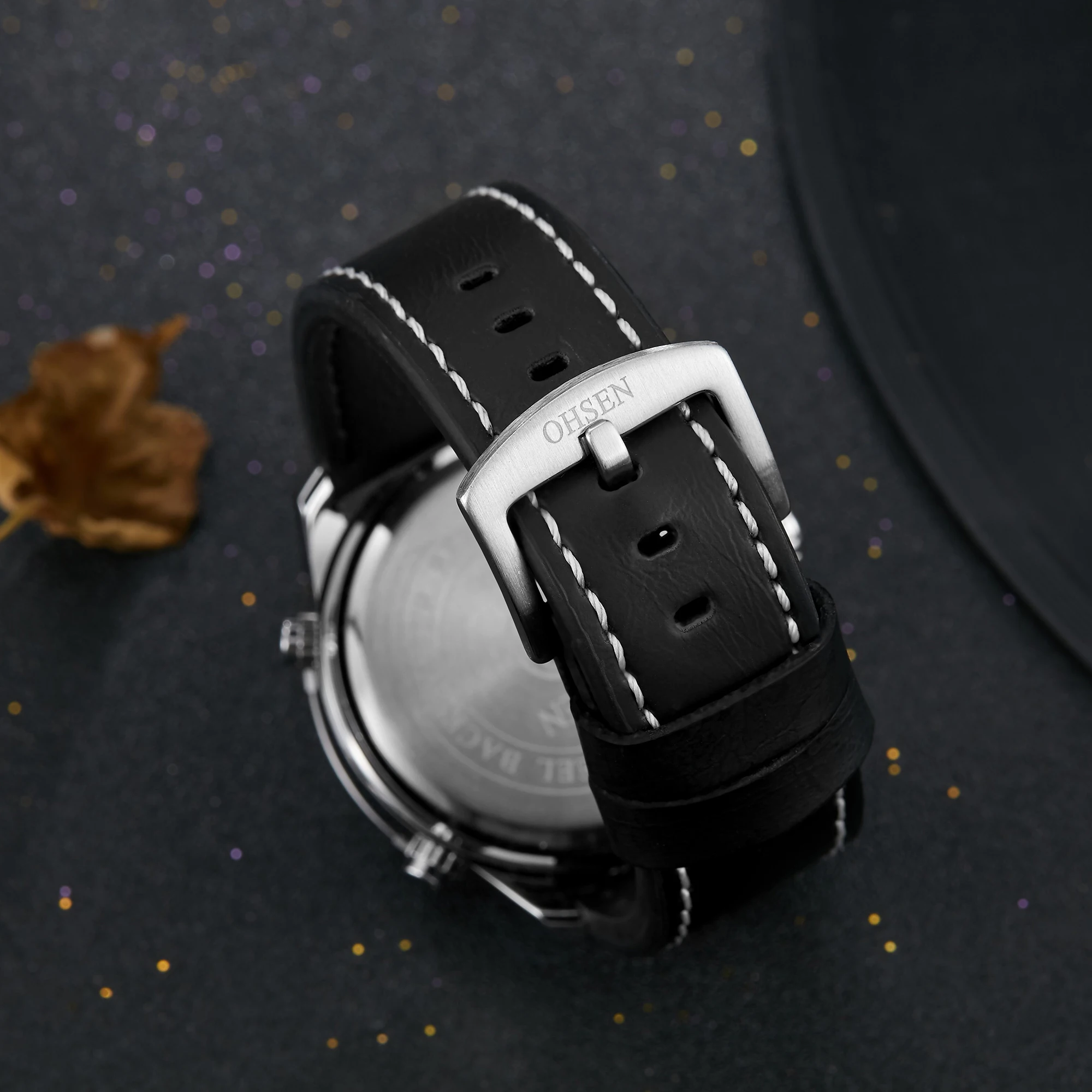 Модные мужские кварцевые часы черные армейские водонепроницаемые с двойным