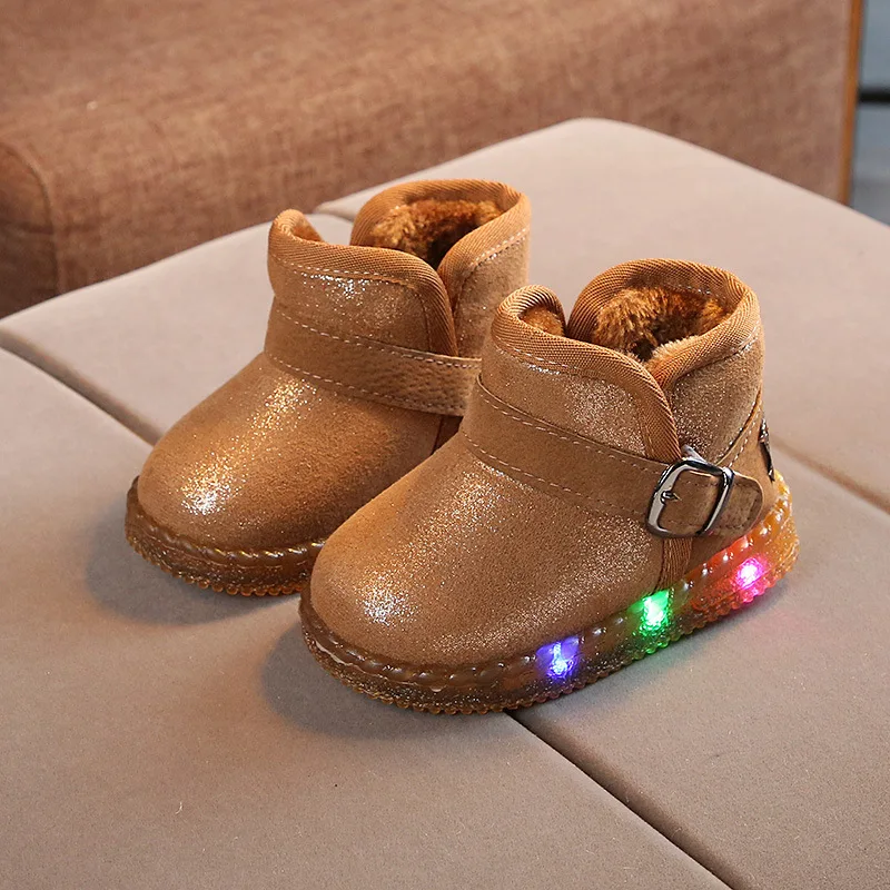 Новые зимние детские сапоги короткие для девочек теплые хлопковые ботинки