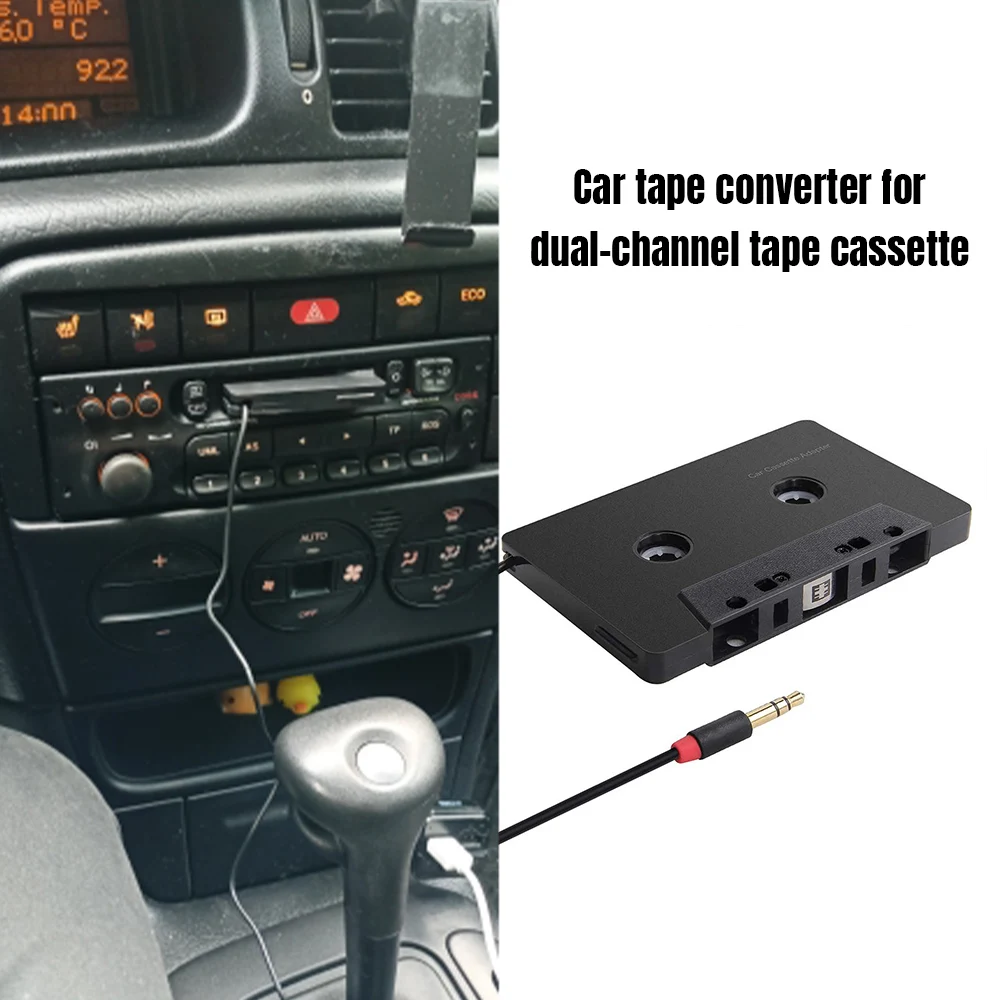 

2021 new Cassette Adapter Smartphone 3.5mm Input Mini Car Audio ABS Anti Tangled Dual Channel Stereo Type C Universal Converter