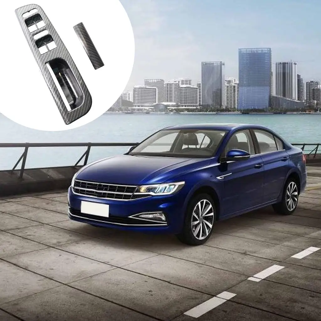 

Панель переключателя правого стекла из углеродного волокна, главный переключатель с нажимной отделкой, рамка для VW Golf, для B5 MK4 1998-2005