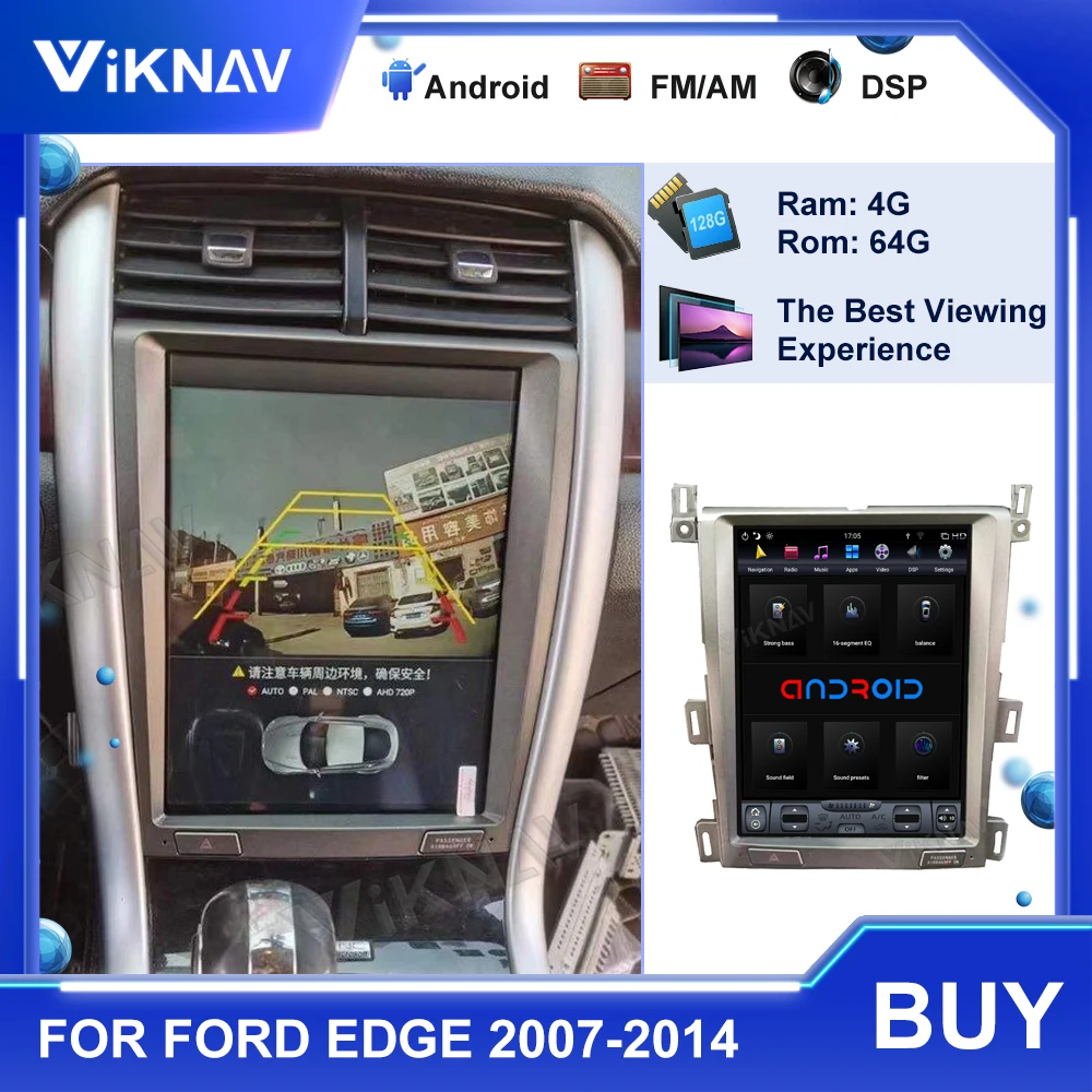 

PX6 Car Radio gps android 9.0 for FORD EDGE 2007-2014 Stereo Vertical screen navigation multimedia Player Tape Recorder