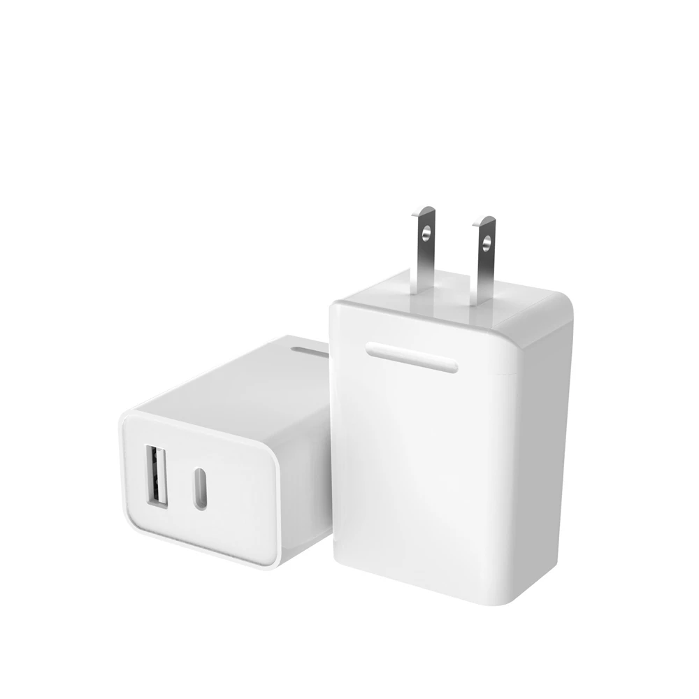 

USB C Charger 18W 2 Port PD Charger With QC Port Power Delivery For iPhone 12 11 iPad AirPods Google Pixel Samsung Galaxy