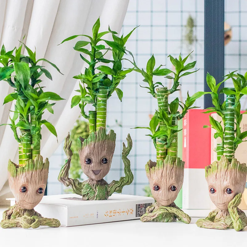

Цветочный горшок Groot, симпатичная игрушка, держатель для ручек, настольный органайзер, креативный пластиковый контейнер, садовые аксессуар...