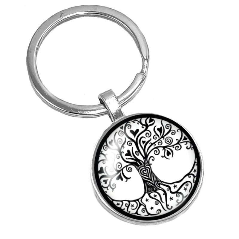 2019 New Retro Style Tree of Life Series Pattern Glass Cabochon Keychain Fashion Jewelry Gift | Украшения и аксессуары