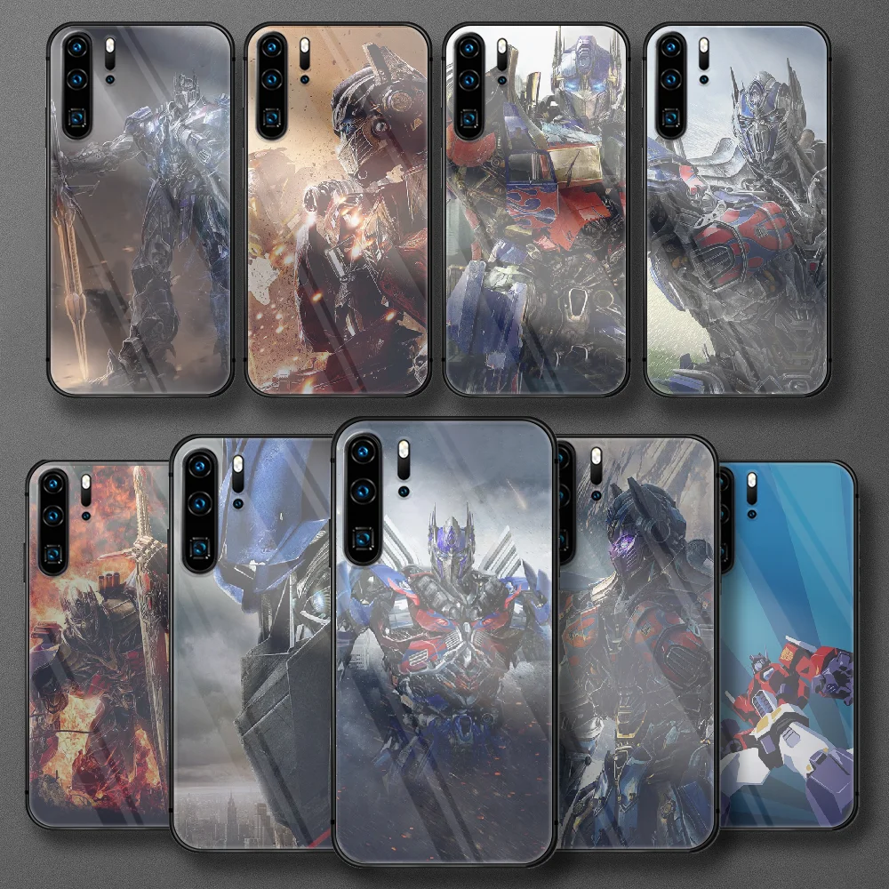 

Optimus Prime Tempered Glass Phone Case For Huawei Honor P 7 8 9 10 20 30 40 50 A X I Pro Lite Cover Hot Bumper Shell Hoesjes