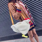 Модная женская сумка-мессенджер INS 2020, большие Наплечные сумки с мультипликационным рисунком курицы, Милая зимняя плюшевая сумка через плечо для девочек, Bolsos