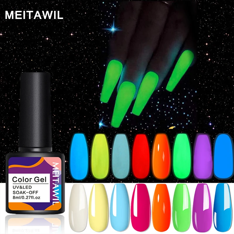 8 мл светящийся в темноте флуоресцентный неоновый Гель-лак Полупостоянный лак УФ