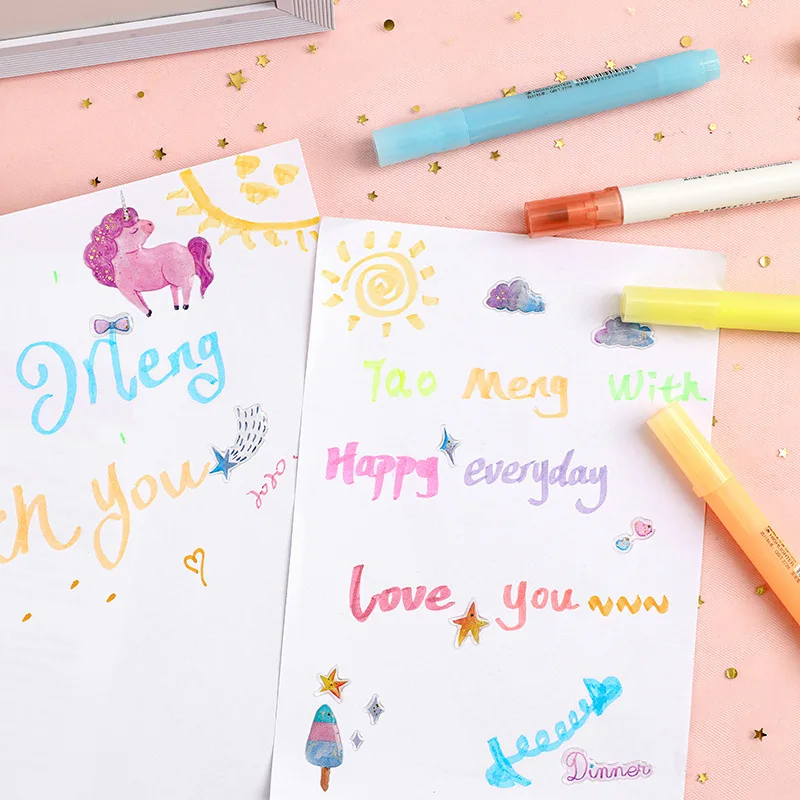 Набор маркеров в стиле ретро 6 шт. Флуоресцентные Ручки-маркеры Morandi для рисования