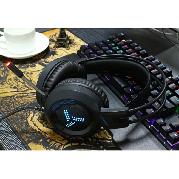 Игровая гарнитура V2000 для игрового компьютера ноутбука с сабвуфером игровые